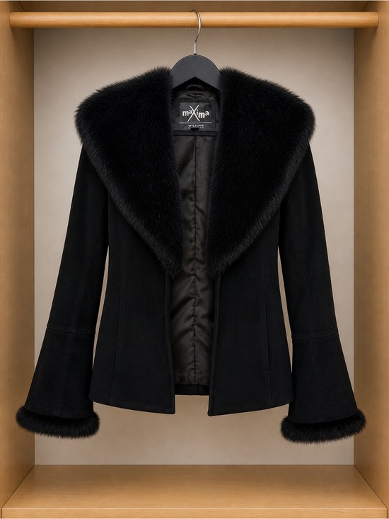 Wilson Jackets & Blazers - Wilsons Maxima Black Leather Jacket Faux Fur Trim Women’s M